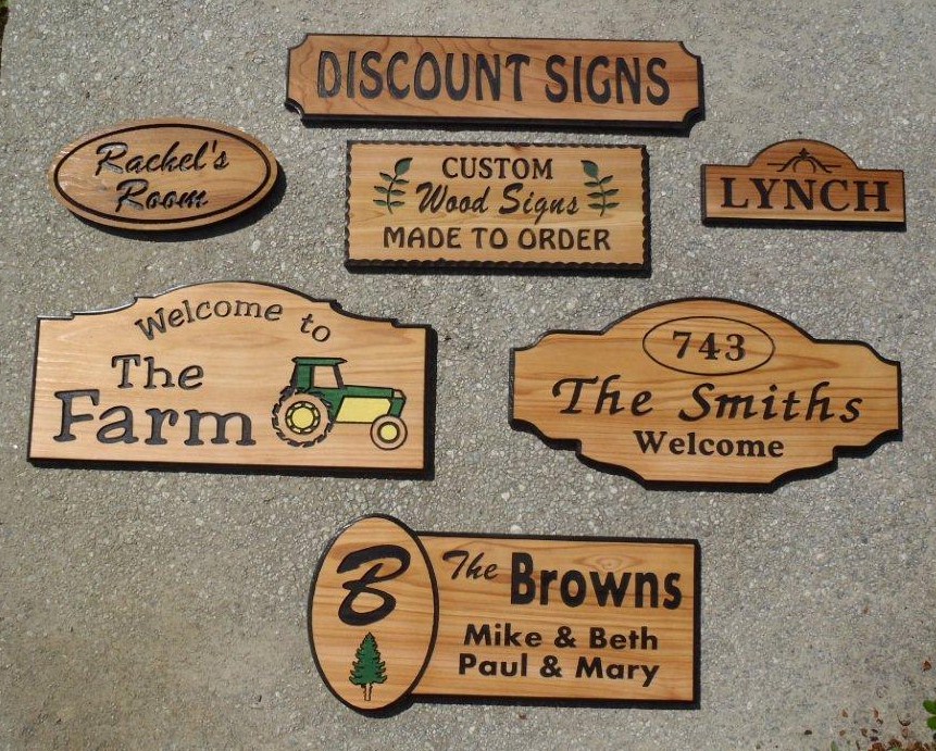 Wood Hand Signs  routed rustic Routed  signs